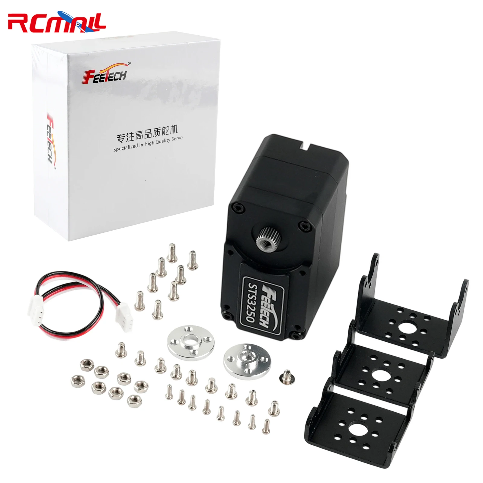 Feetech STS3250 12V 50KG Magnetic Encoder Double Shaft TTL Servo Coreless Motor Aluminum Case 360 Degrees Serial Bus Smart Servo