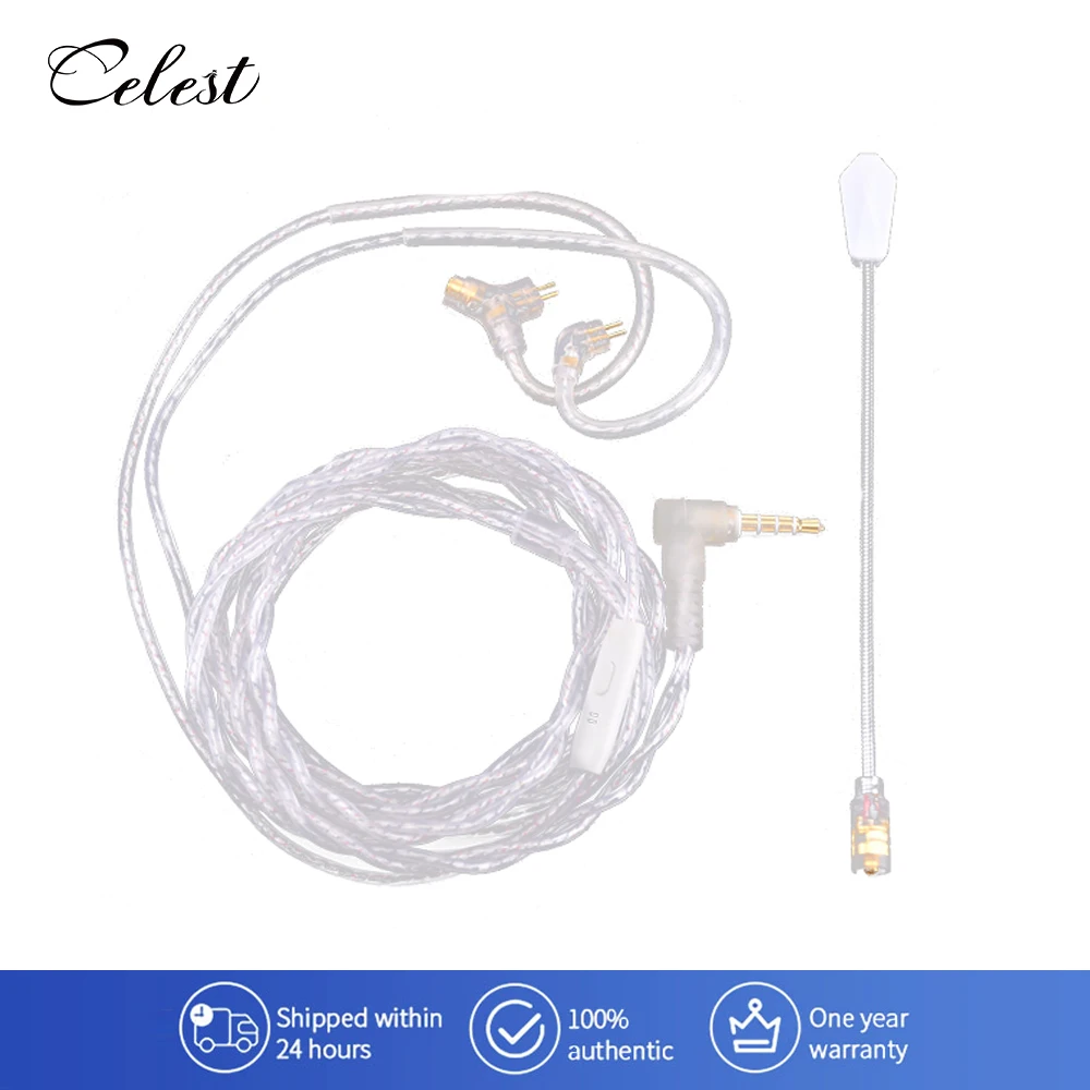 

Celest Sky Wing Earphone Upgrade Cable With Microphone 2Pin 0.78 IEMs For Gaming Calling Headphone Type C /3.5mm/Lighting Plug