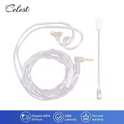 Celest Sky Wing Earphone Upgrade Cable With Microphone 2Pin 0.78 IEMs For Gaming Calling Headphone Type C /3.5mm/Lighting Plug