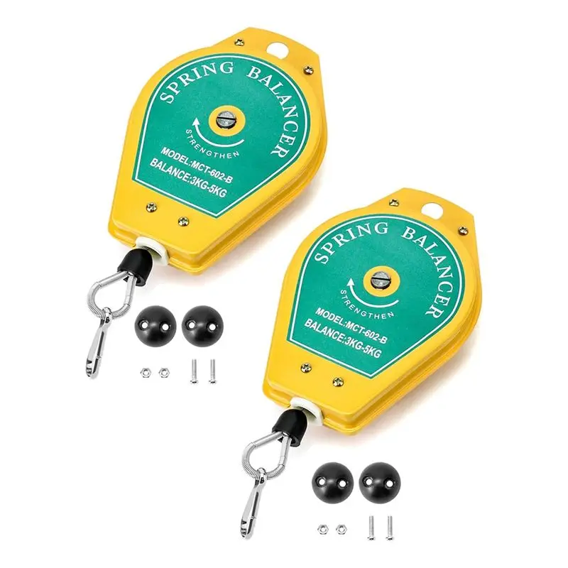 A98E-Spring Balancer 2-Pack 6.6Lbs- 11Lbs Bearing Retractable Fixtures For Assembly-Line Tool Holders