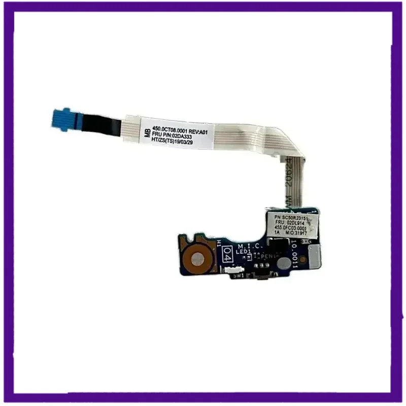 For thinkpad yoga l380 l390 s2 l390 yoga switch board startup, small board with flat cable 02dl914, 100% test ok