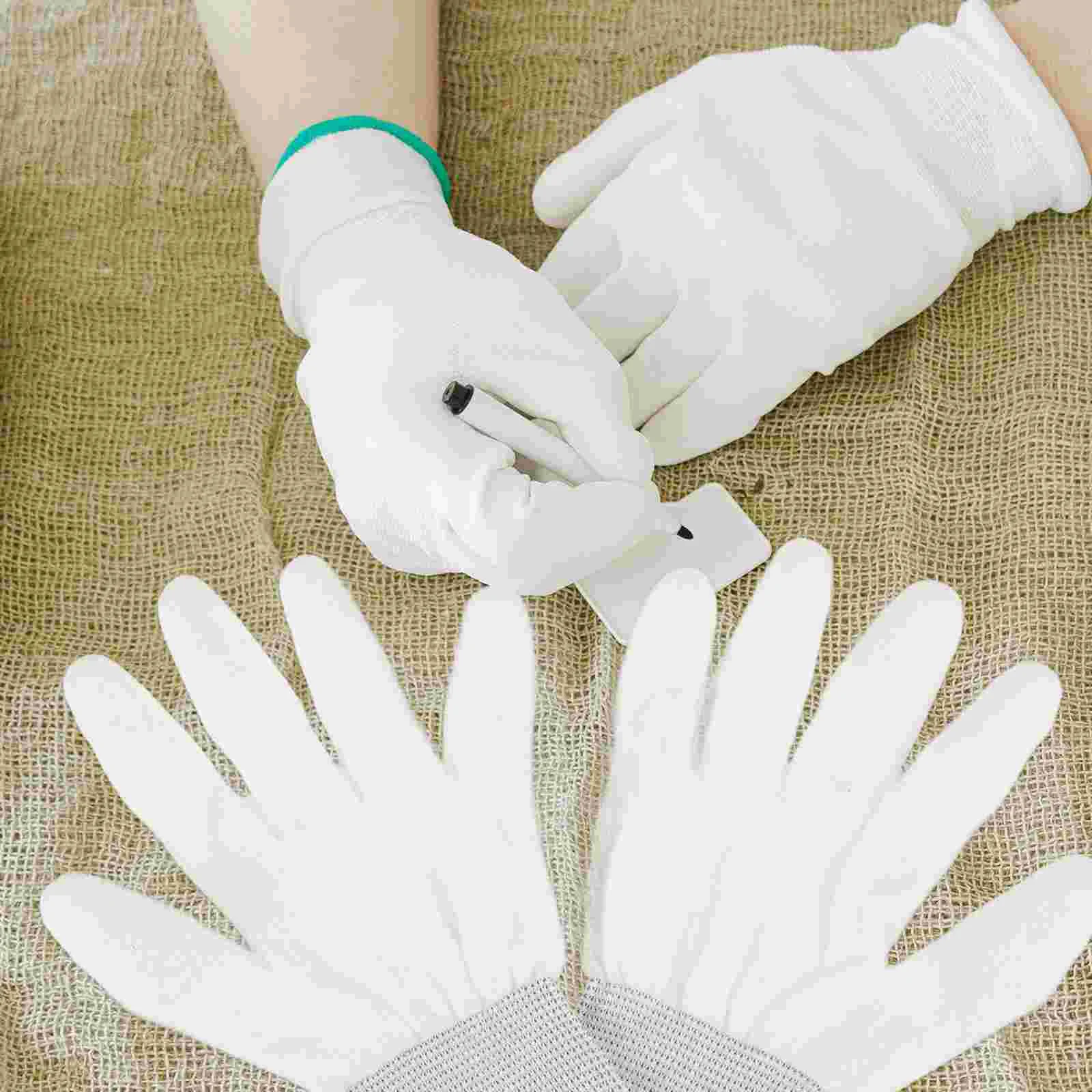 12 Pairs Anti-static Gloves Cotton Liners Quilting Dig Hand Grip Motion Controller Sewing Pu Antistatic