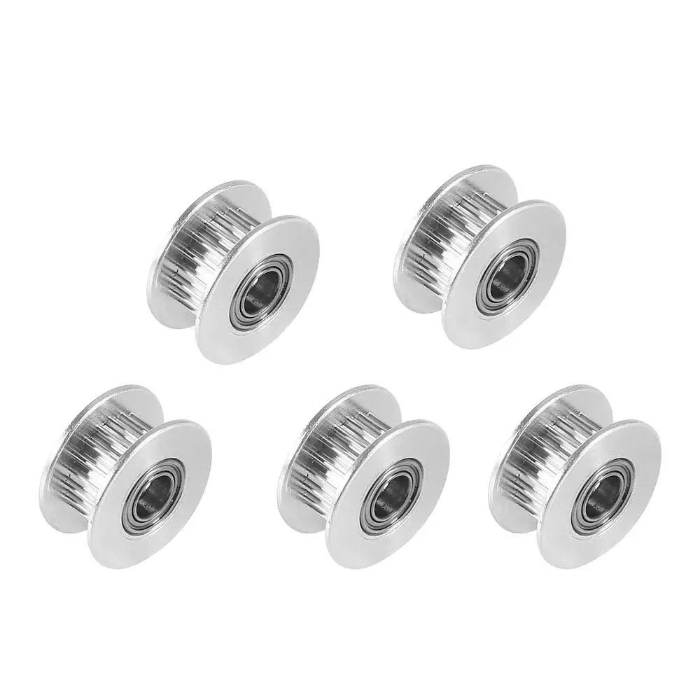 GT2 2GT 5mm Bore Aluminum Tooth Timing Belt Idler Pulley 20 Teeth 5mm Bore for 3D Printer Accessories 6mm Width Timing Belt