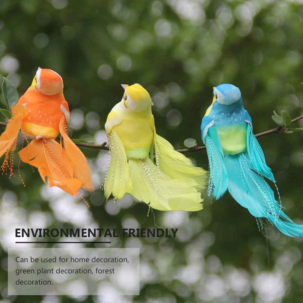 

6pcs Simulation Bird Decor Branch Clip For Christmas Tree Garden Party Artificial Birds Plant Ornament Wind