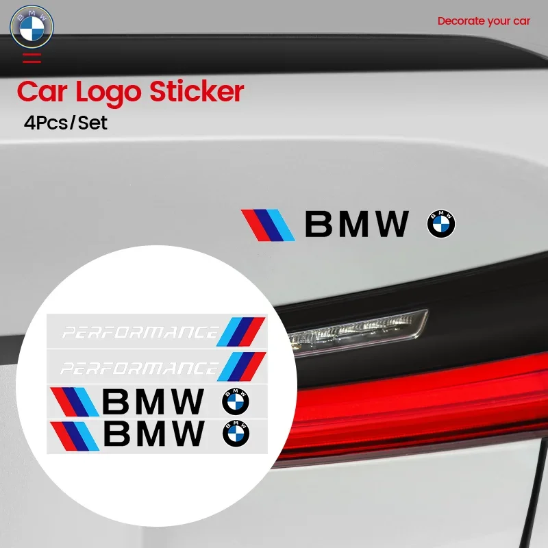 4Pcs Car Door Handel Stickers M Performance Logo For BMW E90 F20 F30 F31 F10 G20 F36 X3 X5 X6 M4 X1 X3 X2 X1 X7 Car Accessories