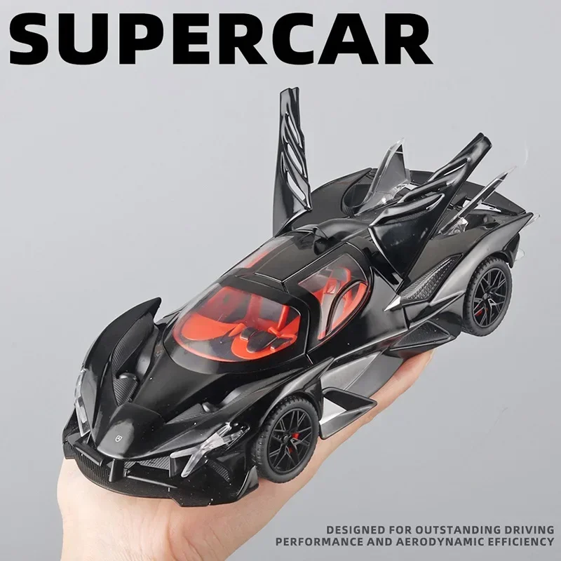 1/24 Apollo Project EVO Bugatti Bolide Track Sports Alloy Model Car Collection Diecast Vehicle Sound Light Toy Car Kids Toy Gift