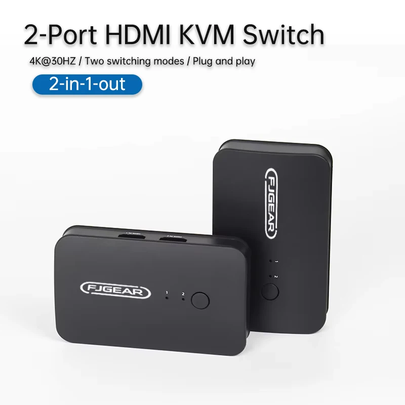 

2 порта KVM-переключатель HDMI-совместимый 2 входа 1 выход Два компьютерных устройства Поделиться Дисплей USB-принтер Клавиатура Мышь U-диск FJ-HK20