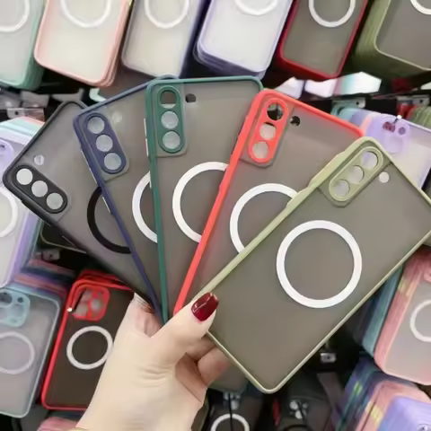 Shockproof Magsafe Case For Samsung Galaxy S24 S23 S21 S20 FE S22 Note 20 Ultra Note10 S10 Note 8 9 Plus Magnetic Macsafe Cover