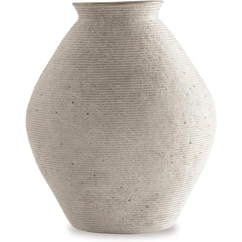 

Ashley Hannela 12" Modern Distressed Polyresin Vase, Antique