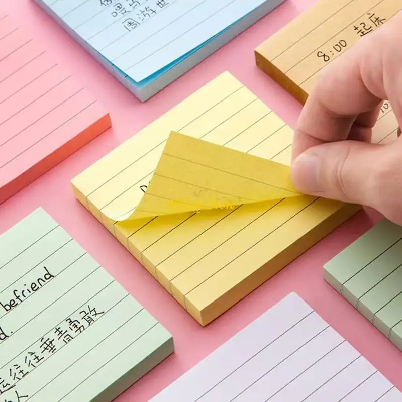 C90C 360 Sheets Colored Note 75x75mm Colorful Notes Paper Adhesive Notes Pad Pocket Notepads Reminder on Book Calender Fridge