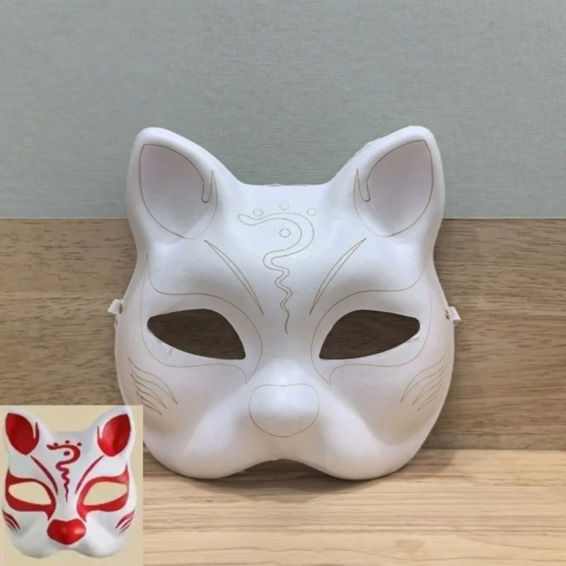 Paper Mask Half Face Mask Unpainted Masquerades Mask DIY Hand