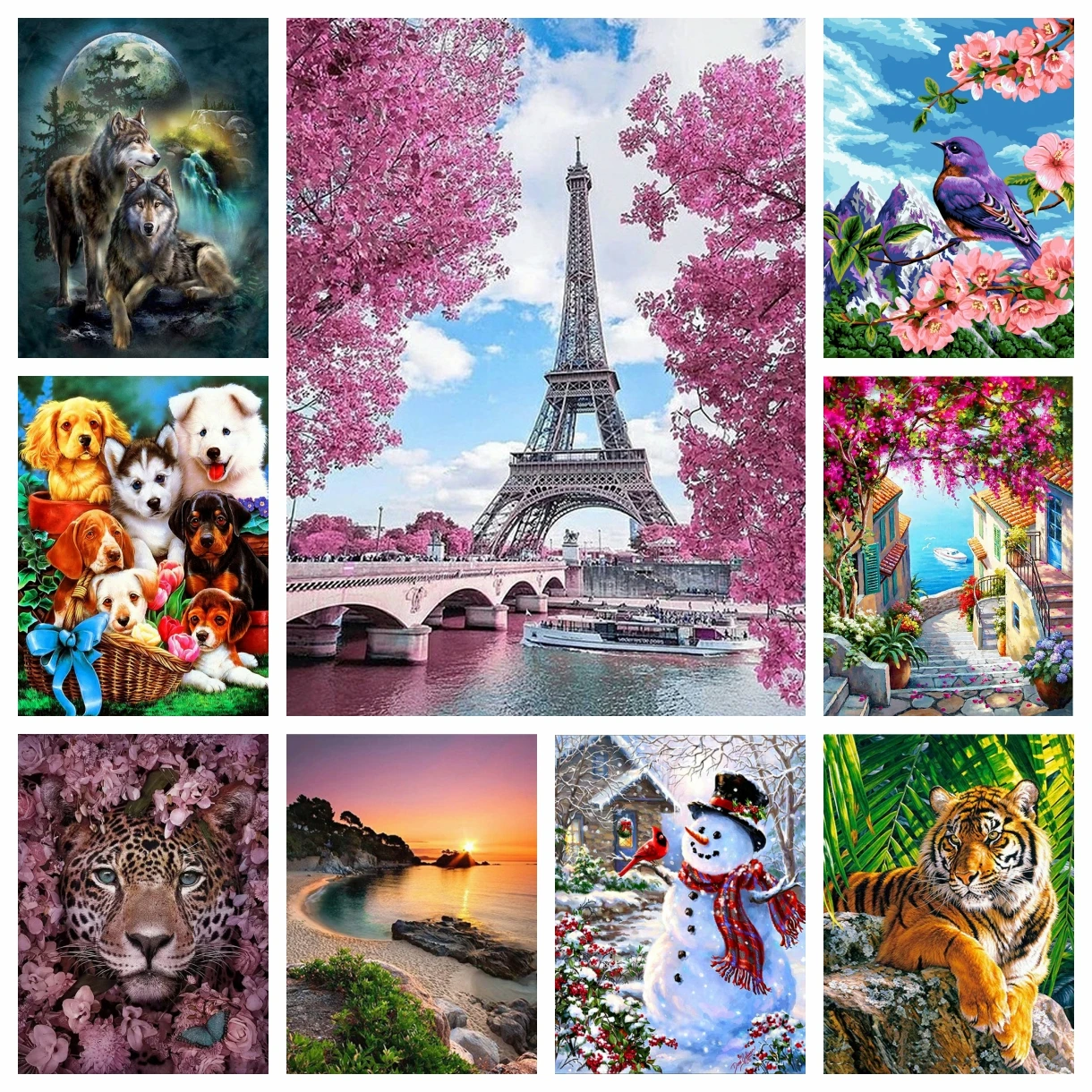 Floral 5D DIY Diamant Malerei Kits Tier Landschaft Kreuz Diamant Stickerei Malerei voller Runde Diamant Mosaik Home Decor Geschenk