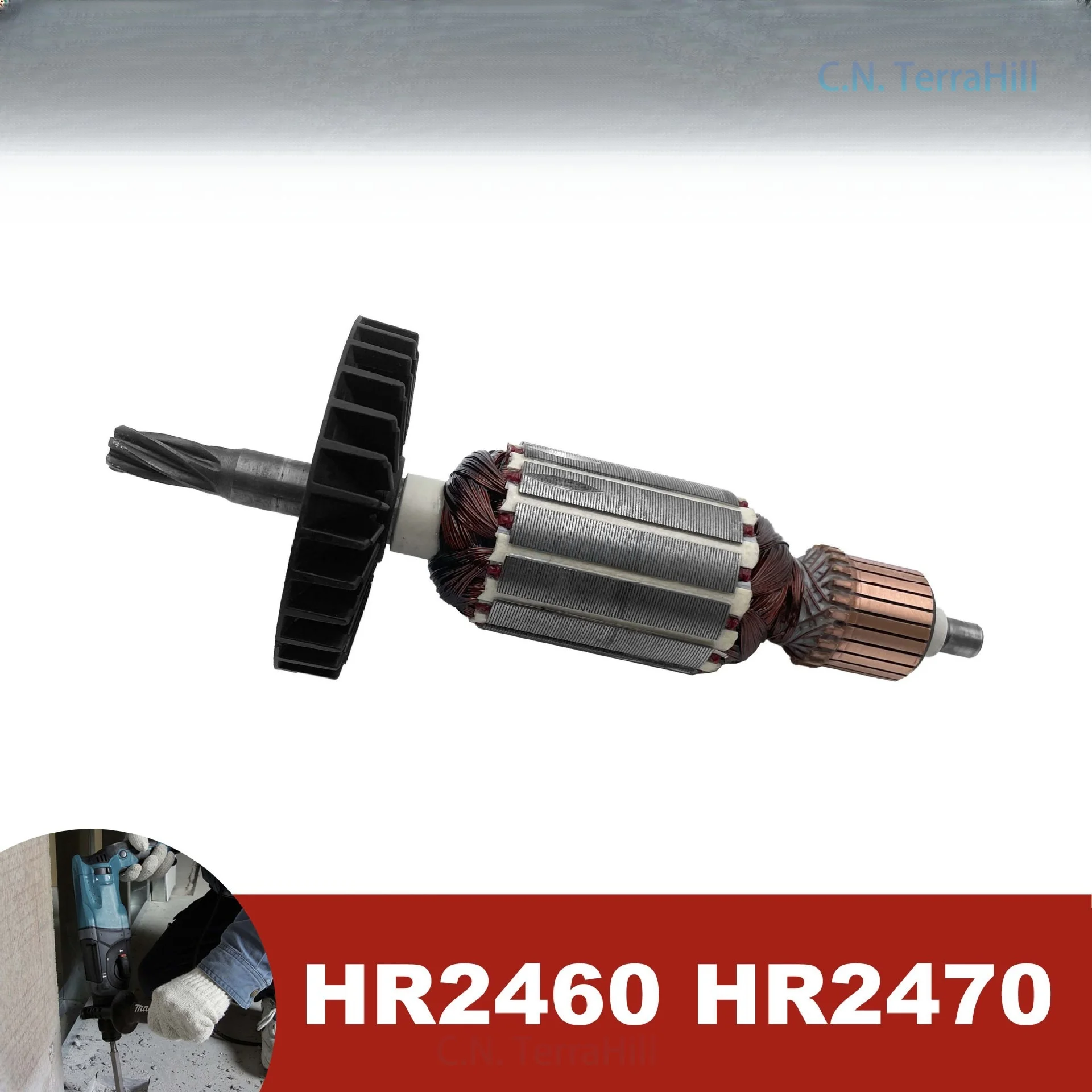 Electric Hammer Armature Rotor Motor Replacement Part Compatible with Makita HR2460 HR2470
