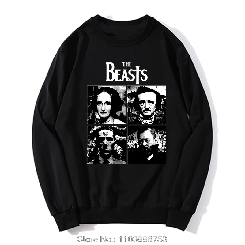 Mary Shelley Edgar Allen Poe H.P. Lovecraft And Bram Stoker Oversized Hoodie And The Beasts Horror Writers Pullover Sweatshirt