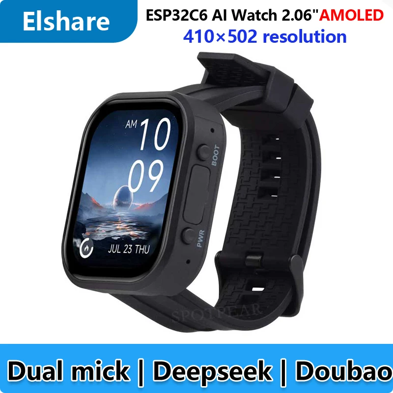 

DeepSeek AI Голосовой чат ESP32 C6 Макетная плата 2,06-дюймовый AMOLED-дисплей 410 × 502 Программируемые часы с сенсорным экраном 2,06 дюйма