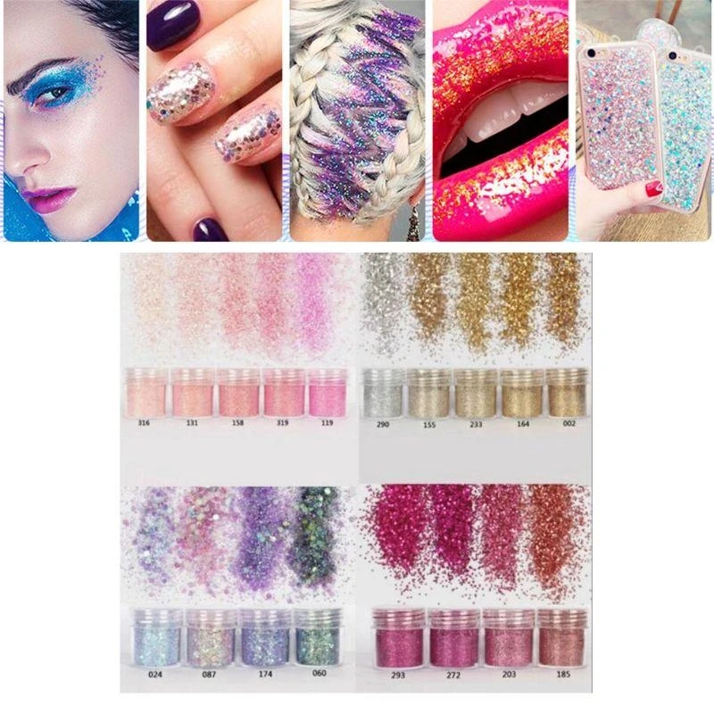 

18 BottlesUV Crystal Epoxy Resin Filler Pigment Art Sequins Resin Shinning Filling Flash Glitter Powder Decorations