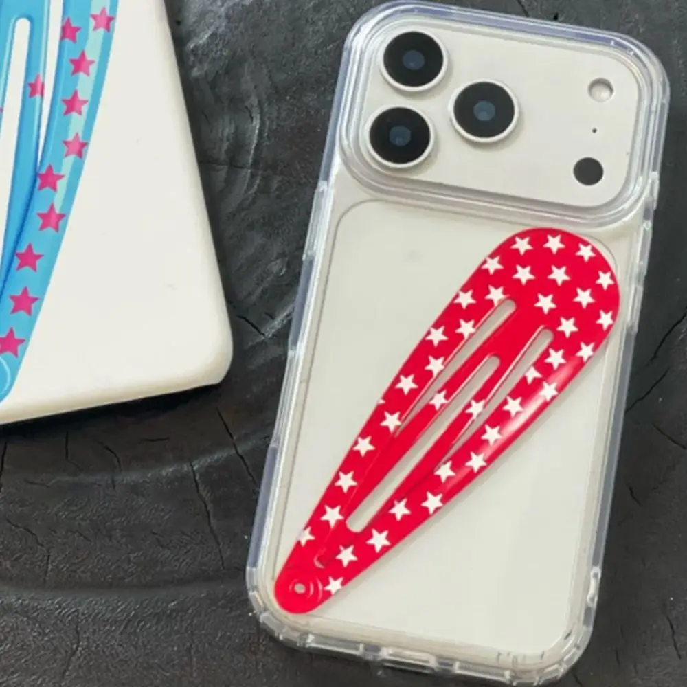 American Style Red Polka Dot Hair Clip Phone Case For iPhone 18 17 16 15 14 13 12 11 PRO MAX MINI XR XS 78 PLUS Niche Y2K Cover view 2