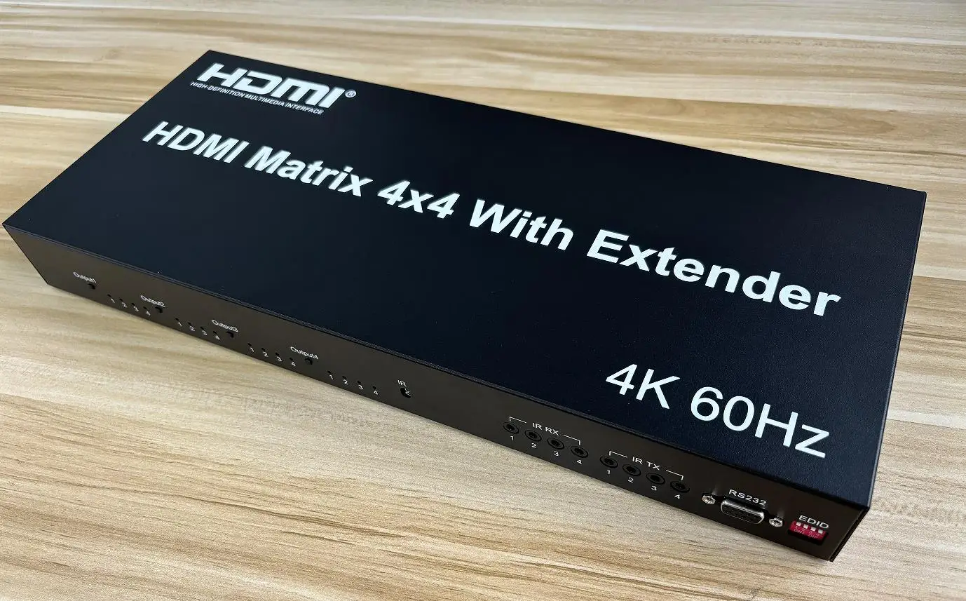 

4k 60hz 4x4 HDMI Matrix Video Transmitter Switch Splitter Extender 4 in 4 / 8 Out Vs 60m 120m Rj45 Cat6 Ethernet Cable Receiver