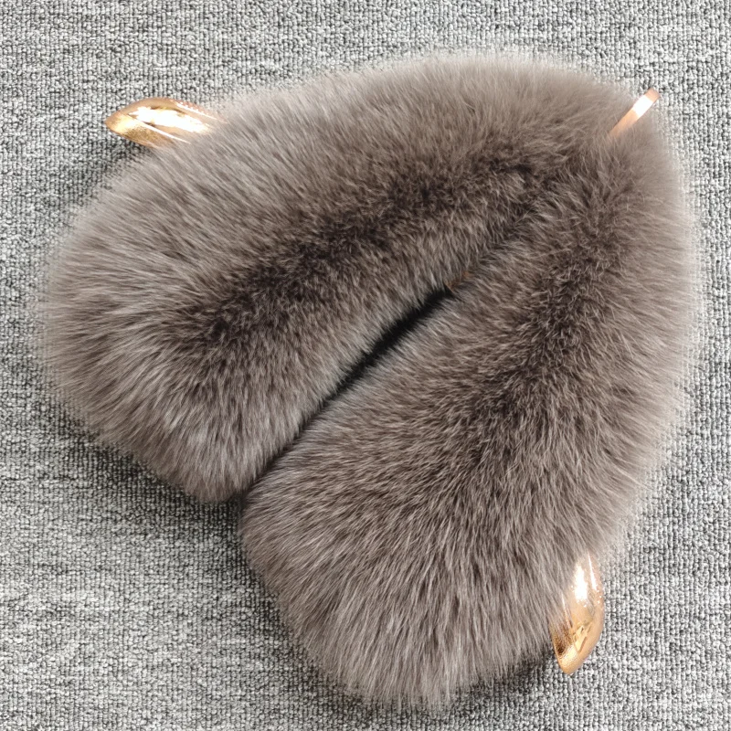 Real Fox Fur Collar For Woman Winter Warm Genuine Fur Scarf  Real Fur Scarf Jacket Coat Decor Collar Shawl Detachable