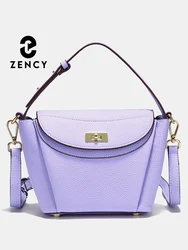 Zency Luxury Genuine Leather Tote Bag For Women Elegant High End Bag Shoulder Crossbody Handbag Top Handle 2024 Autumn Bags