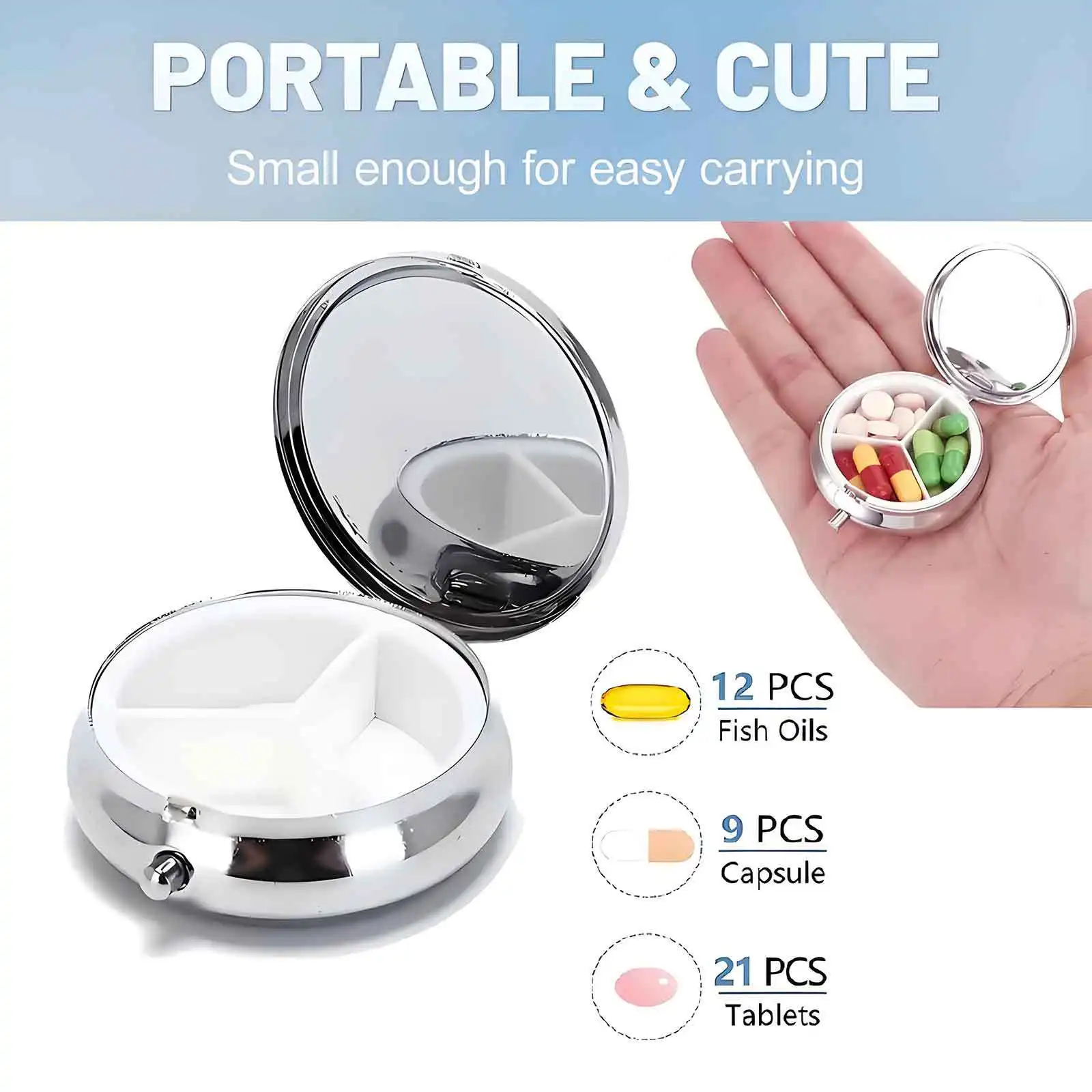 Medicine Box with Koi Fish Print Pattern. Emergency Small Medicine Box. Compact Jewelry Box with Compartments for Storage, Creative Gift, Travel-Friendly - Pocket-Sized and Aesthetically Pleasing - Small Decorative Storage Box - Compact and Practical for Personal Use and Suitable for Gift-Giving