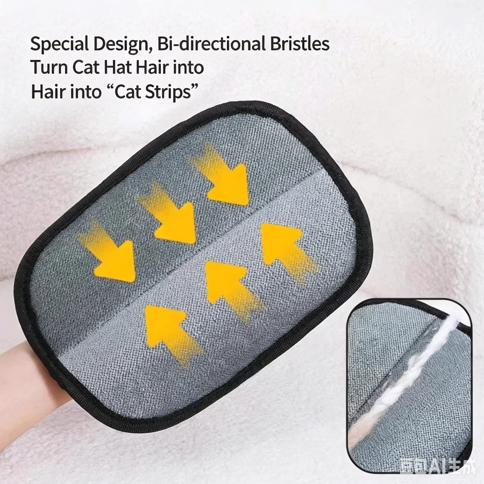 Reusable Double Sided Pet Hair Remover Gloves, Static Grooming Gloves, Efficient Fur Catcher for Pets Grooming and Carpet Hair Cleaning