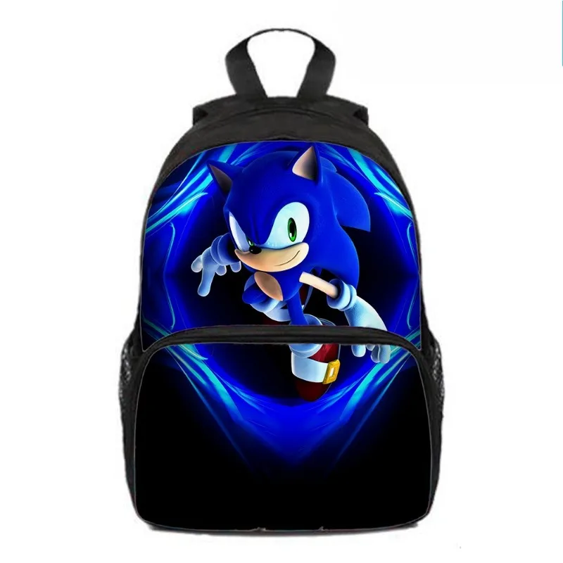 حقيبة ظهر بانداي سونيك، حقيبة مدرسية ذات سعة كبيرة لطلاب المدارس الابتدائية والثانوية، حقيبة ظهر للتنقل برسوم كرتونية من سونيك