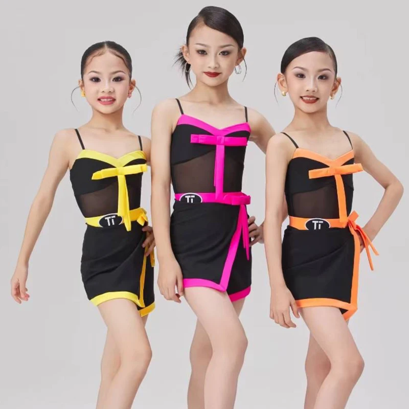 Kids Latin Dance Competition Costume For Girls Latin Dance Performance Dress Children Professional Dancing Clothes SL13401