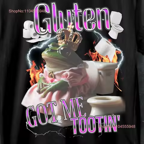Stylish Gluten got me tootin' shirt funny meme celiac disease awareness frog tee intolerant T gift vintage