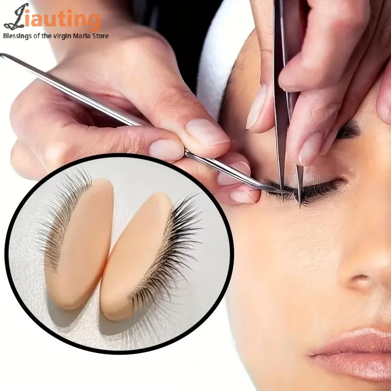 1 pz modello in silicone per pratica ciglia con estensioni ciglia realistiche, strumento riutilizzabile per l'estensione delle ciglia
