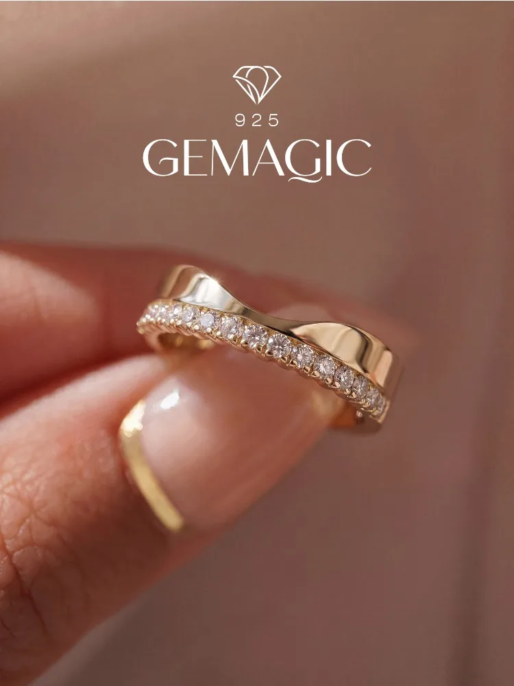 Einfacher Smile-Zirkon-Ring für Damen, 925 Sterling Silber, Verlobungs-, Jubiläums-, Hochzeits- und Party-Schmuck, Hochwertiger Edel-Schmuck – Detail 1