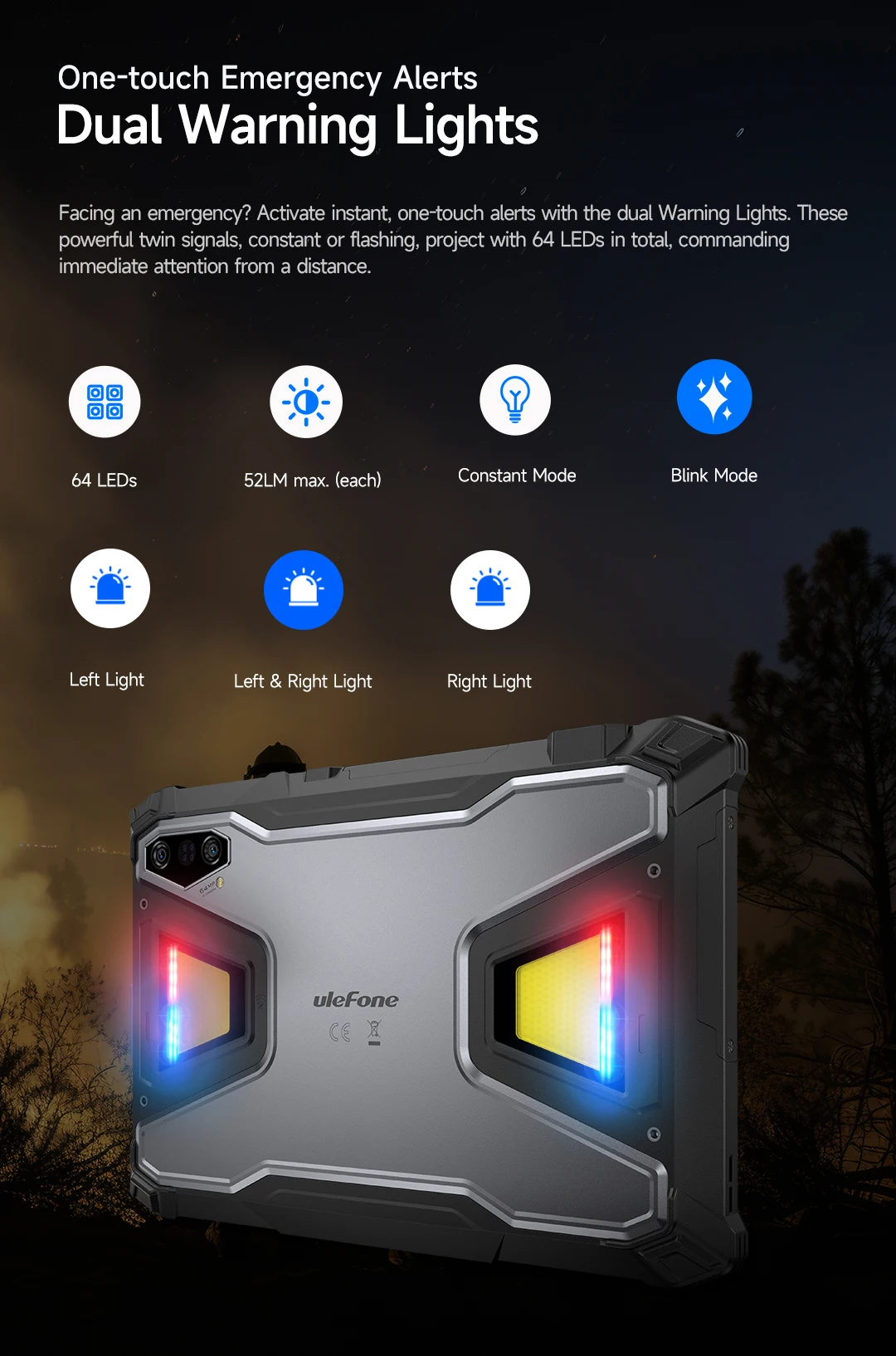 Ulefone Armor Pad 5 Pro 5G Rugged Tablet 24200mAh Android 15 Tablet 12GB+20GB RAM, 512GB ROM 64MP 120W GPS NFC