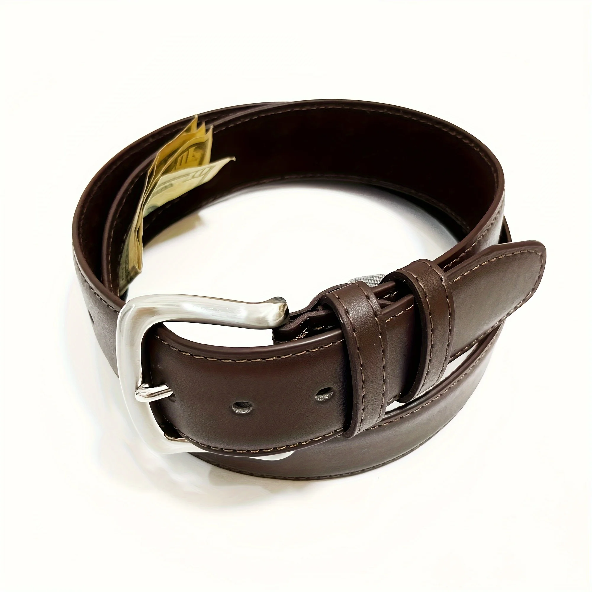 Webbing Waist Belt With Anti-Theft Hidden Money Bag Invisible Wallet Mens Casual