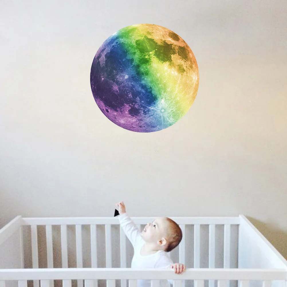 

Luminous Moon Wall Sticker Stickers Fluorescence Full Art Space Room Decor