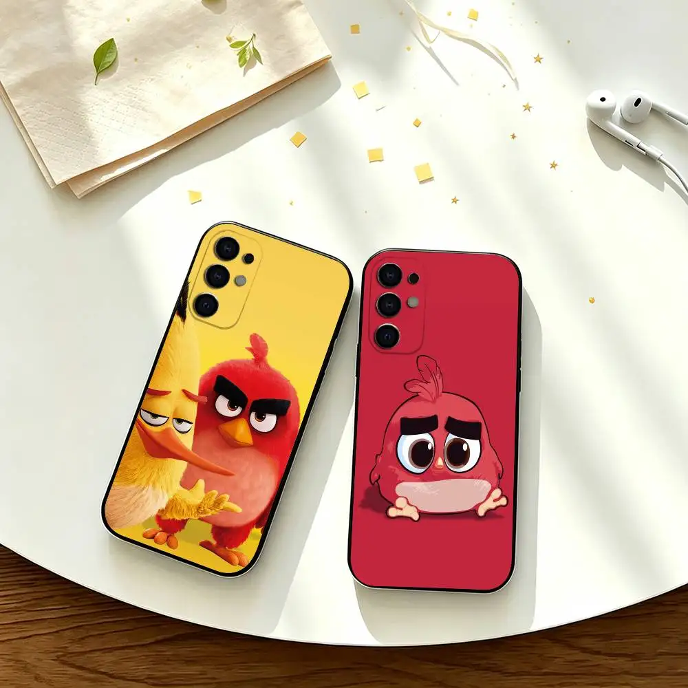 Cute Angry B-Birds  Phone Case For Samsung S25,S23,S22,S20,S21,S30,Ultra,Plus,Note,5G Black Cover