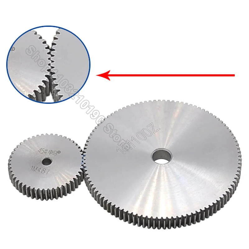 1 Modulu 1M Spur Gear 27 28 29 30 31 32 33 34 35 36 37 38-42 Teeth Cylindrical Flat Pinion Gears Metal Transmission Motor Gear