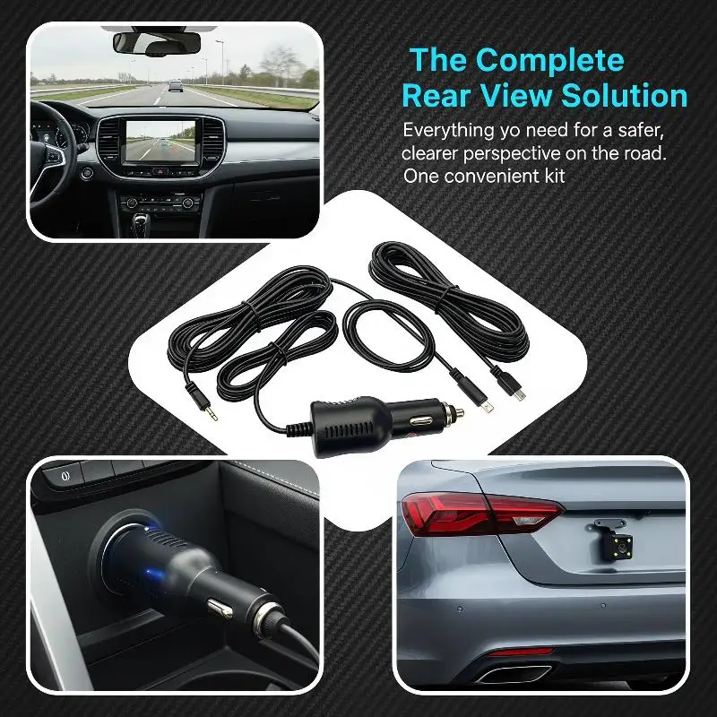 Universal Type-C Dash Cam Hardwiring Kit Car Charger Power Adapter with Fuse Box for 12V-24V Vehicle Driving Recorder