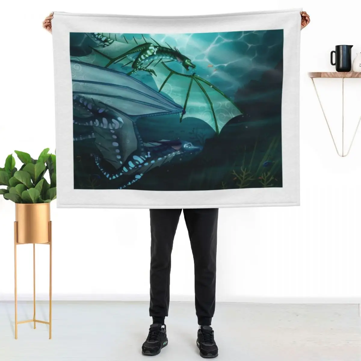 Journey To Pantala (Tsunami and Turtle, Wings of Fire) Throw Blanket Furrys Sofas Extra Large Throw Bed Blankets
