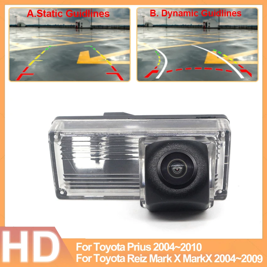 

HD CCD Fisheye Dynamic Trajectory Car Rear View Camera Waterproof High quality RCA For Toyota Prius Reiz Mark X MarkX 2004~2010