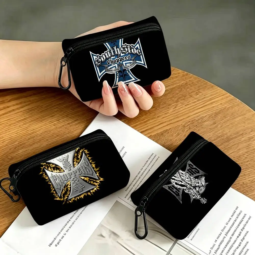 W-West C-Coast C-Choppers Oxford Fabric Mini Coin Wallet Smooth Zipper Hanging Design Multi-use Small Storage Bag For Travel
