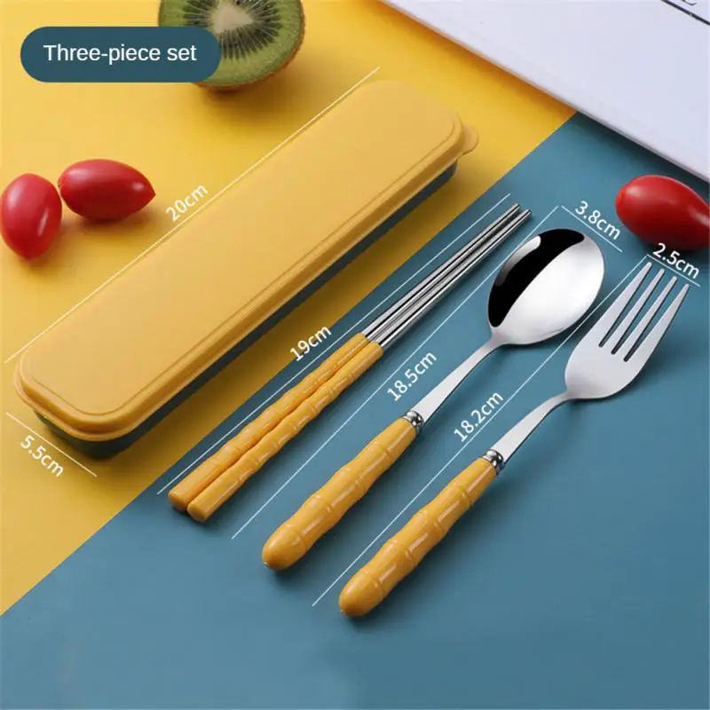 1 Set Tableware Set Portable Cutlery Set Dinnerware Set High Quality Stainless Steel Fork Spoon Travel Flatware With Box