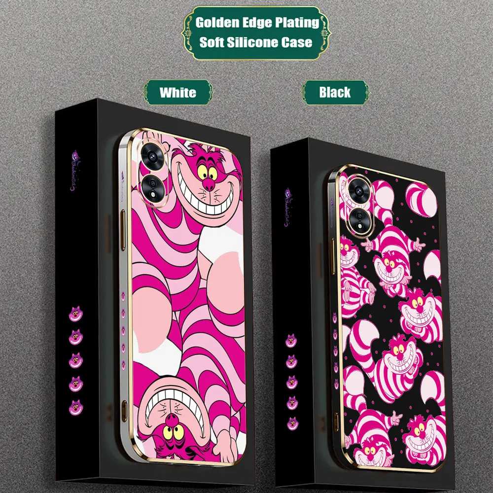 Cheshire Cat Alice in Wonderland Case For OPPO A98 A94 A93 A92S A92 A91 A83 A78 A76 A74 A73 A72 A71 A59 A58 A57 A55 A54 5G Cover