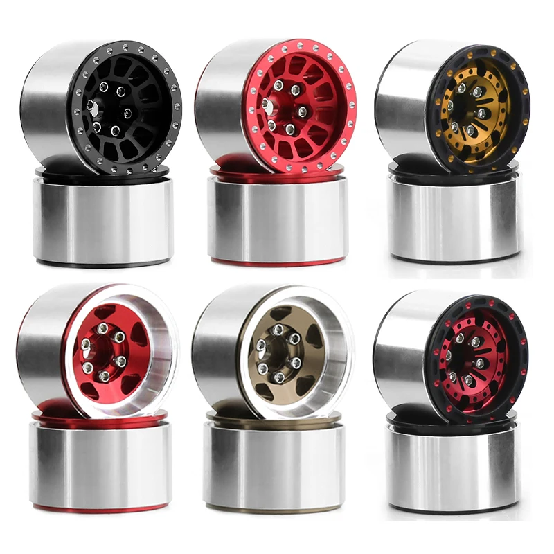 

4PCS Metal 1 Inch Wheels Upgrade Hub Rim for 1/18 RC Crawler Car Traxxas TRX4-M Defender Bronco Axial SCX24 FMS Upgrade Parts