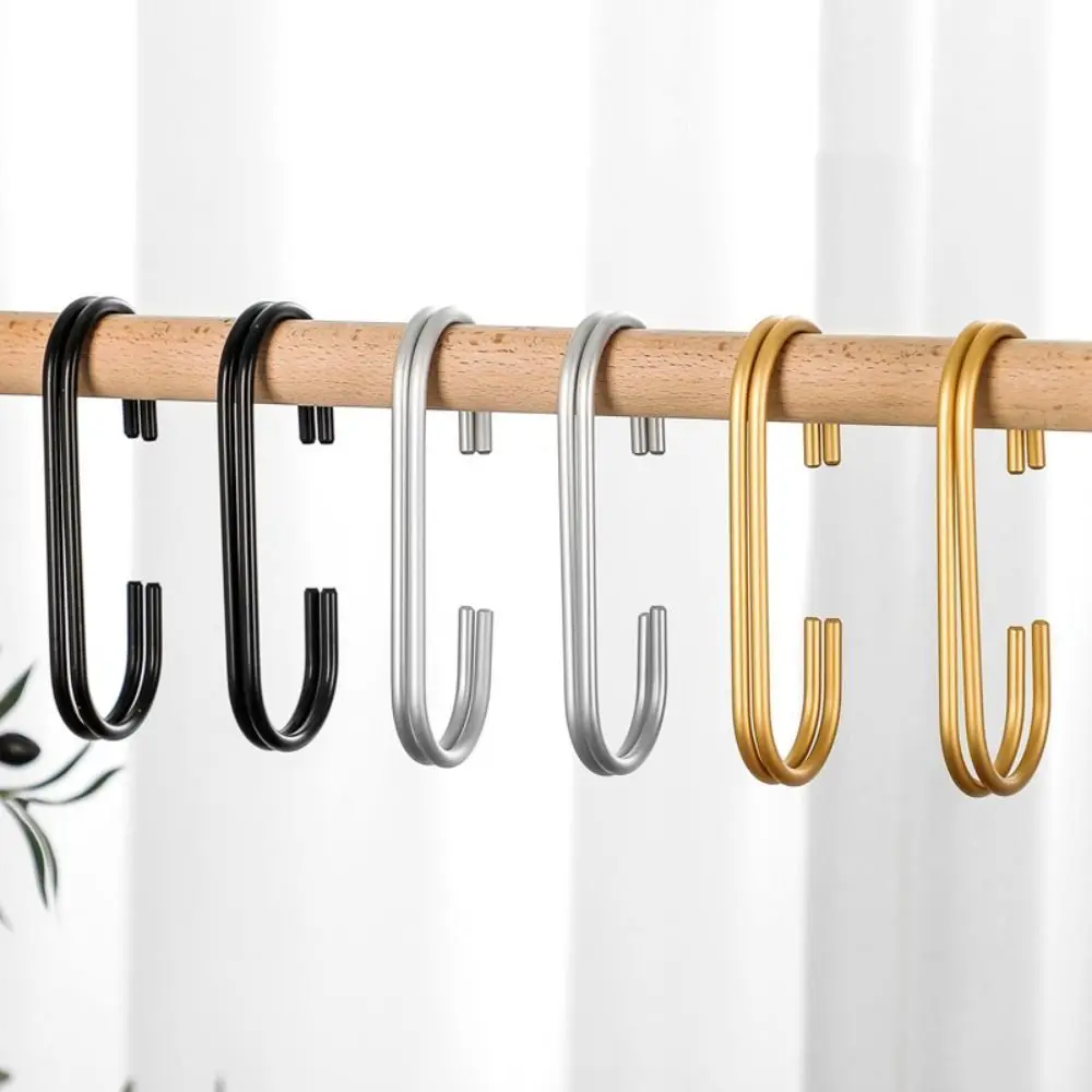 2Pcs Closet Organizer C Shape Hooks Key Hanger Handbag Holder Scarves Hanger Storage Rack Multifunction Hanging Clothes Rack