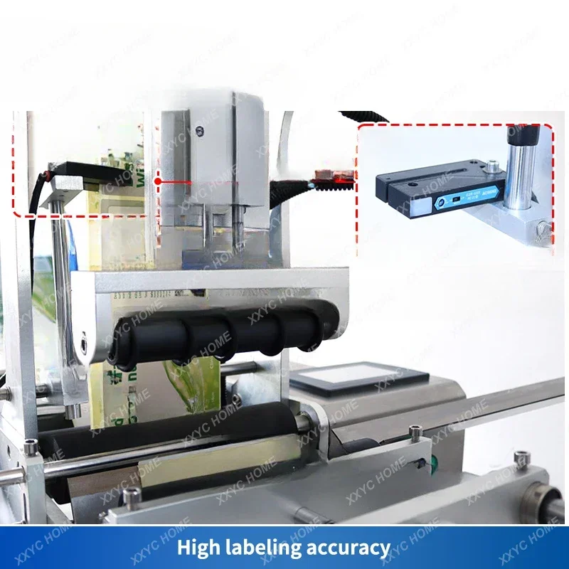 Slideway Round Bottle Labeling Machine Single/Double Side Label Applicator Beverage Juice Cosmetic Production ZS-TB101