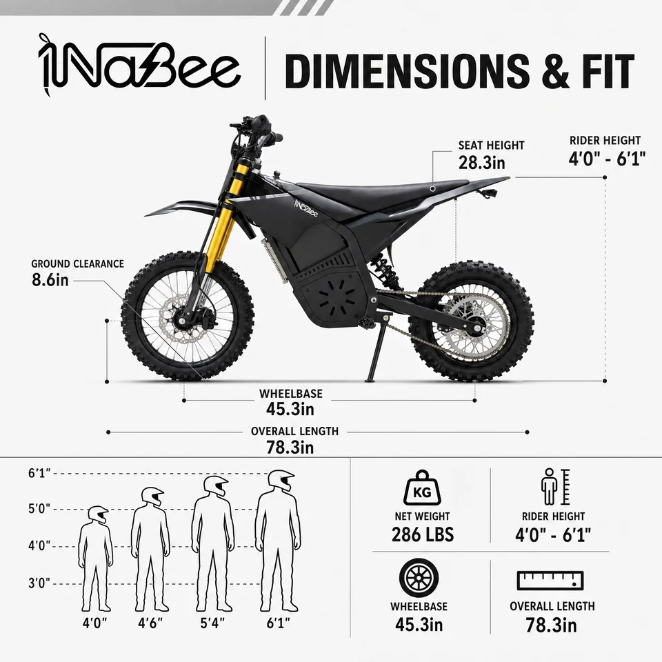 PC-02 Electric Bike 3000W Peak 60V 20.8Ah Lithium Battery 55km/h Fast Off Road Electric Motorcycle Heavy Duty Hydraulic Disc Brakes IPX5 Waterproof Pit Bike Front Rear Suspension Electric Dirt Bike for Adults image 8