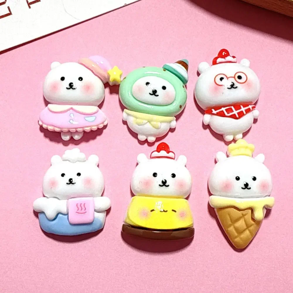 Epoxy Resin Cartoon Bear Cabochons Flatback Charms, DIY Scrapbooking Decor, Phone Case Miniature Pendant, Craft Accessories​