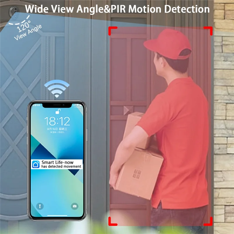 B03B-디지털 나이트 비전 고양이 눈 초인종 - 집을 위한 Tuya Wifi 스마트 모니터링