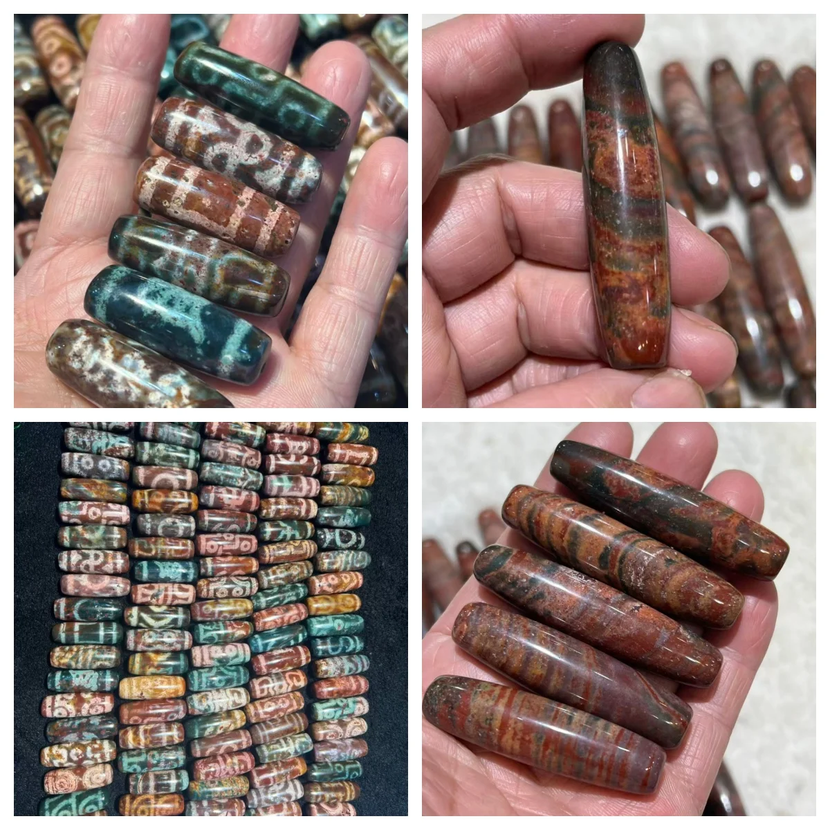 1pcs/lot Xiangxiong Cinnabar Dzi Beads 40-58mm Tibetan Style Loose Beads DIY Bracelet Necklace Vintage Distressed Craft