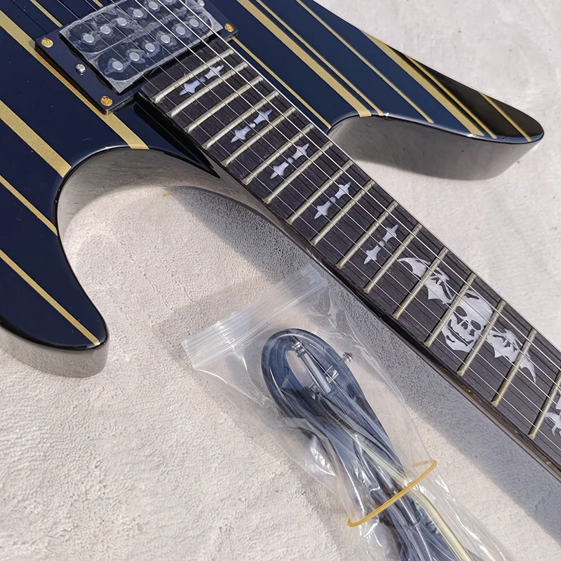 High quality electric guitar, Gold Strip Matador， with patterned body. In stock, fast shipping